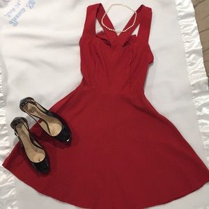 Flirty Red Dress with bow- twirly and fun! ♥️